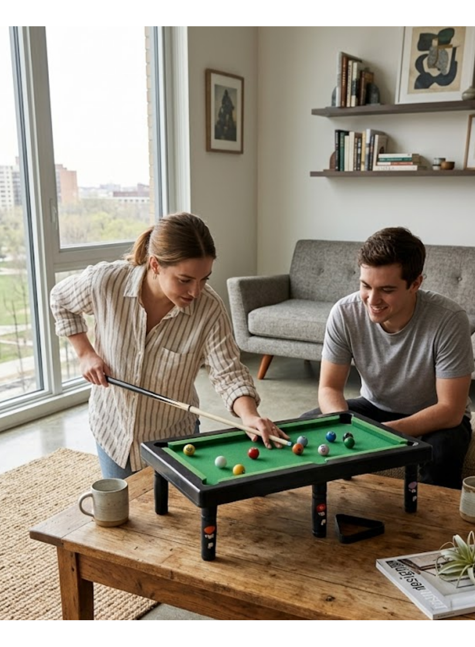 Mini Bilardo Masası Oyuncak Seti Çocuklar İçin Eğlenceli Masa Oyunu