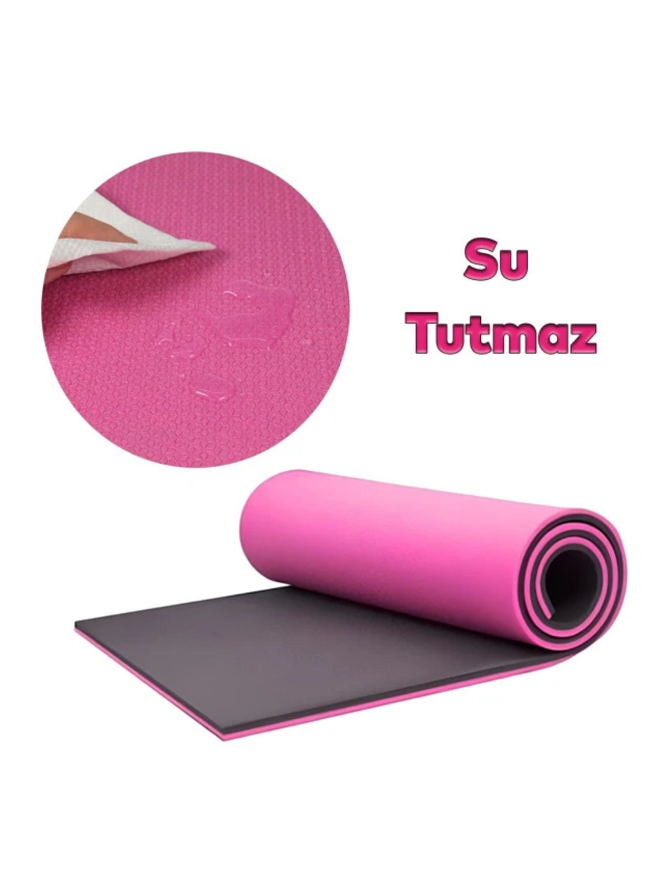 10 mm Fitness Yoga Matı Kaymaz Yüzey Çift Taraflı Kullanım Dayanıklı Eva Malzeme