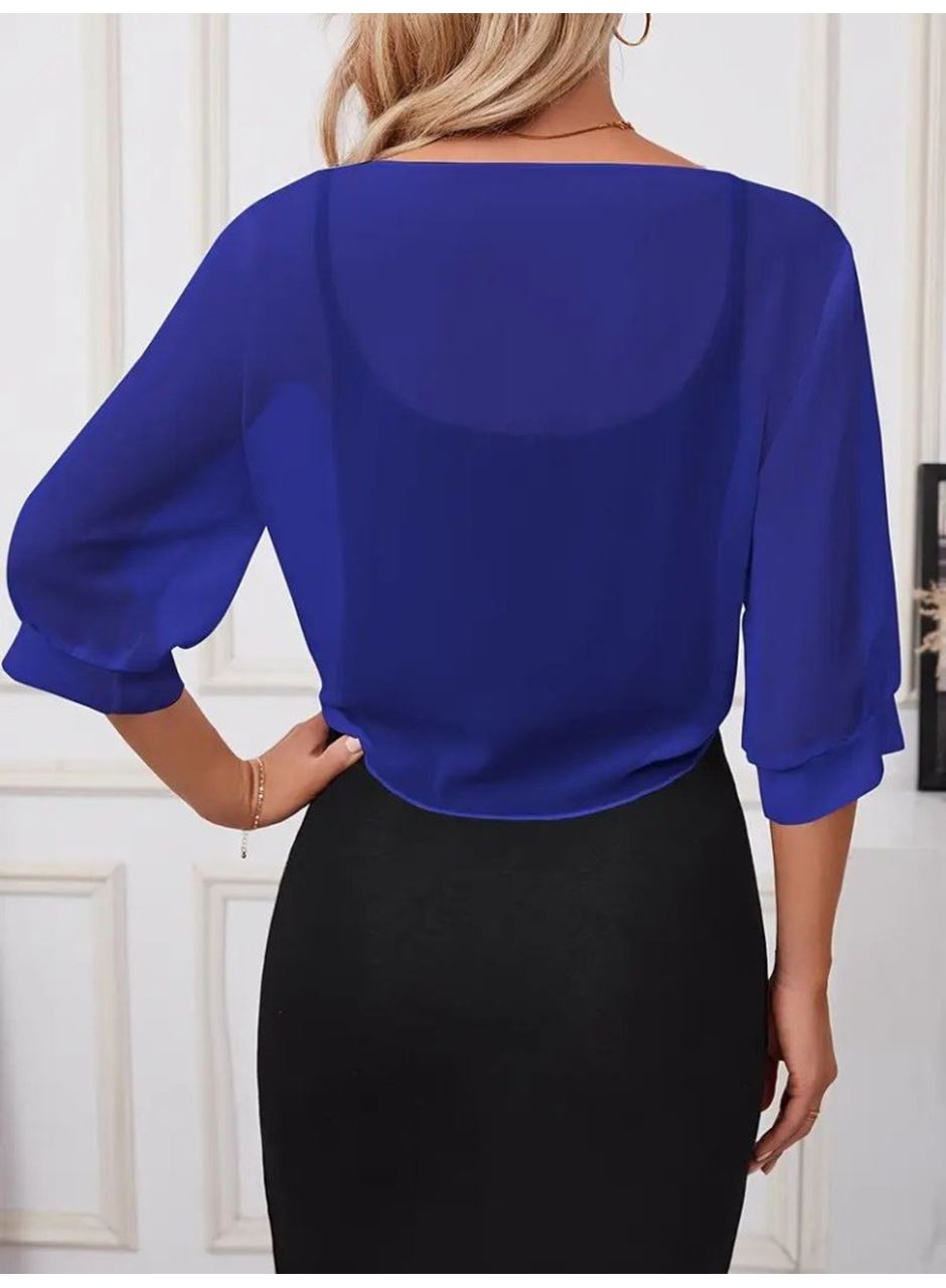 Kadın Truvakar Kol önden Bağlamalı Kısa şifon Bolero Ceket