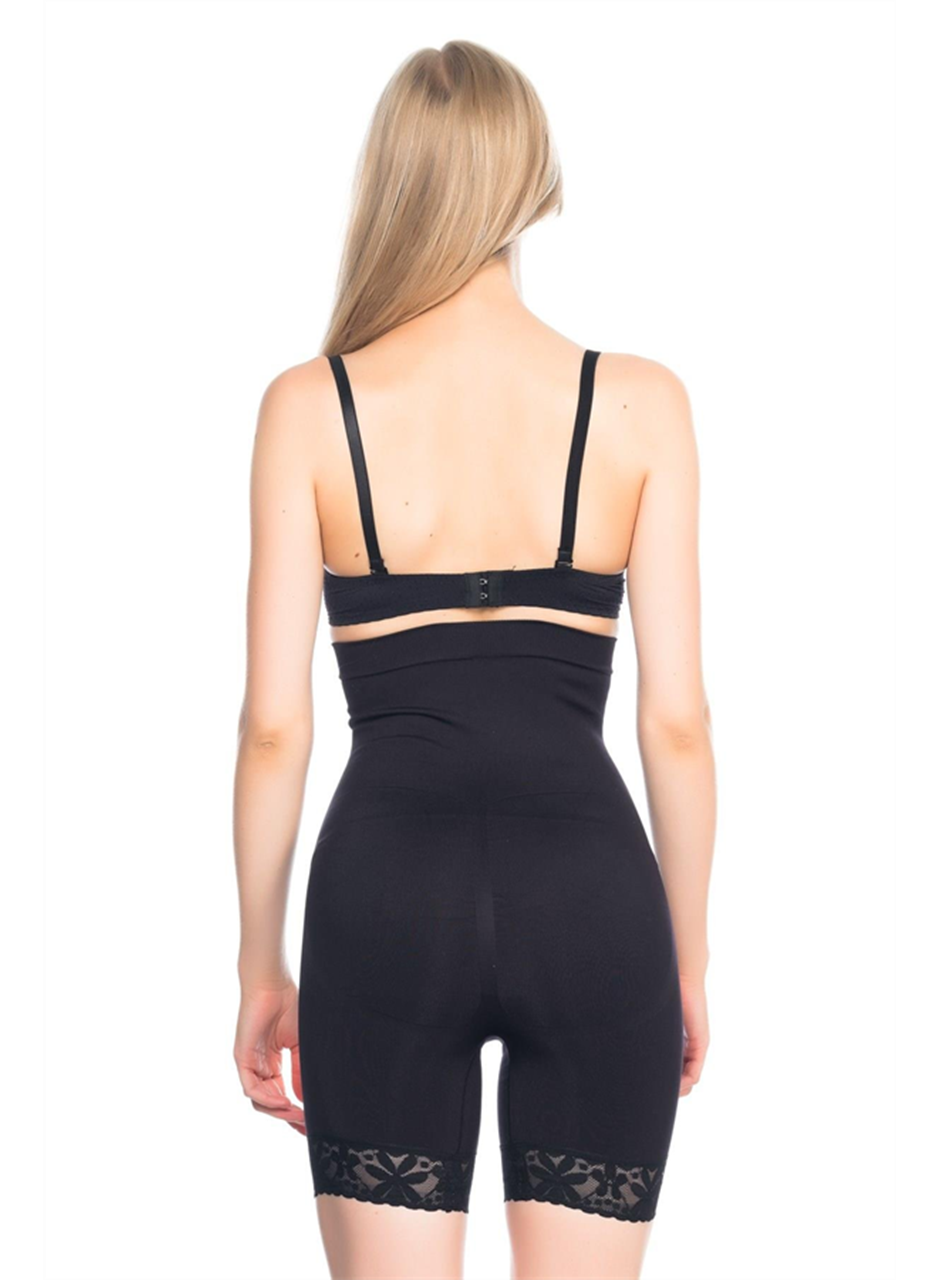 Siyah MI Emay 2027 Yüksek Bel Dantelli Paçalı Korse