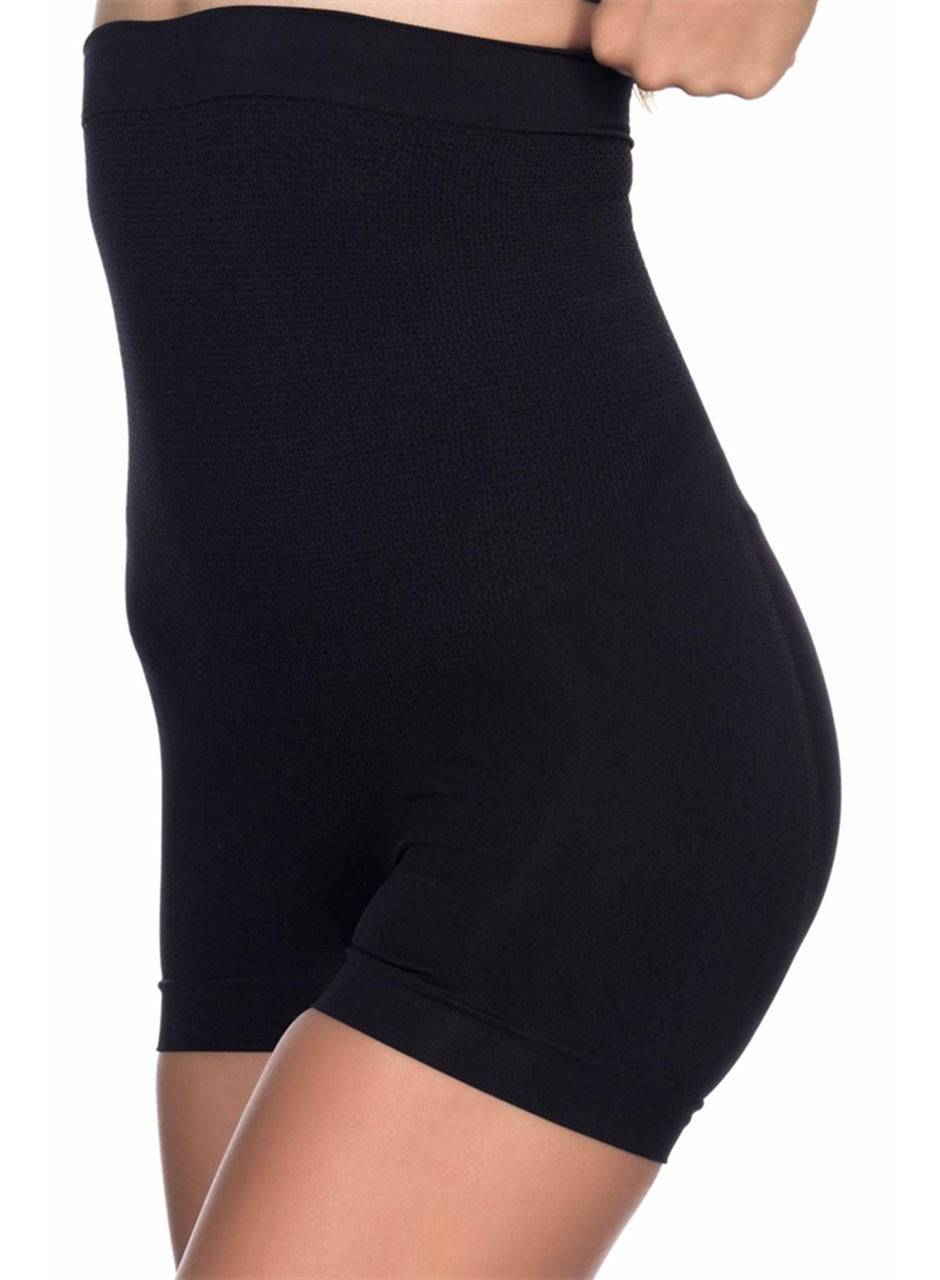 Siyah MI Emay 2055 Yüksek Bel Masajlı Boxer Korse