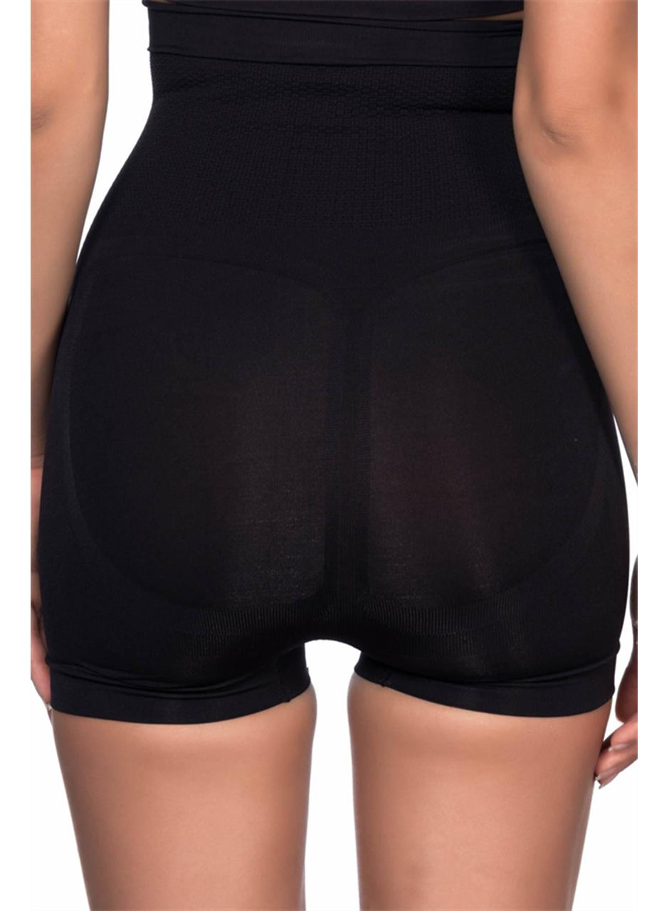 Siyah MI Emay 2055 Yüksek Bel Masajlı Boxer Korse