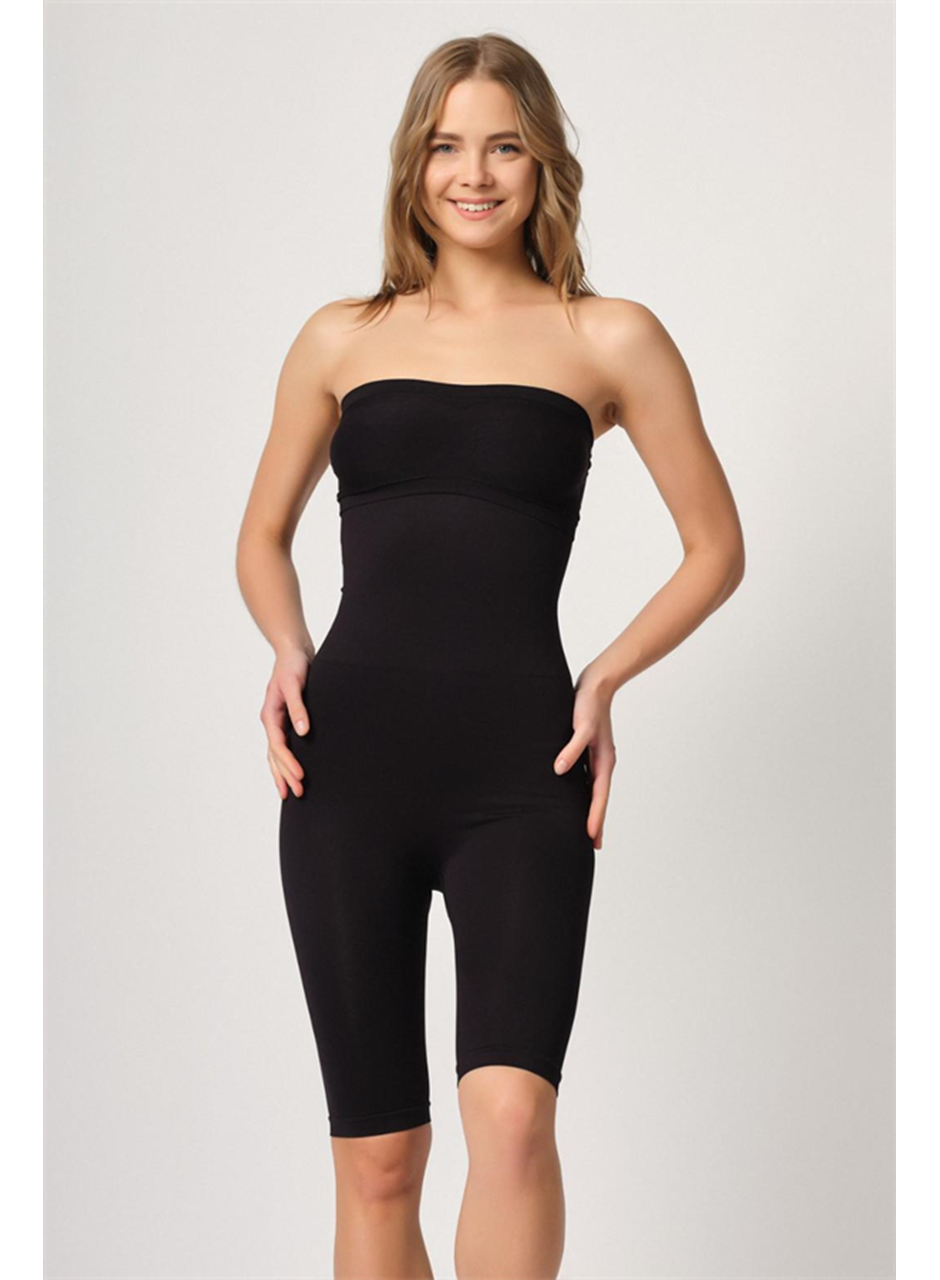 Siyah MI Emay 2044 Yüksek Bel Double Uzun Paçalı Korse