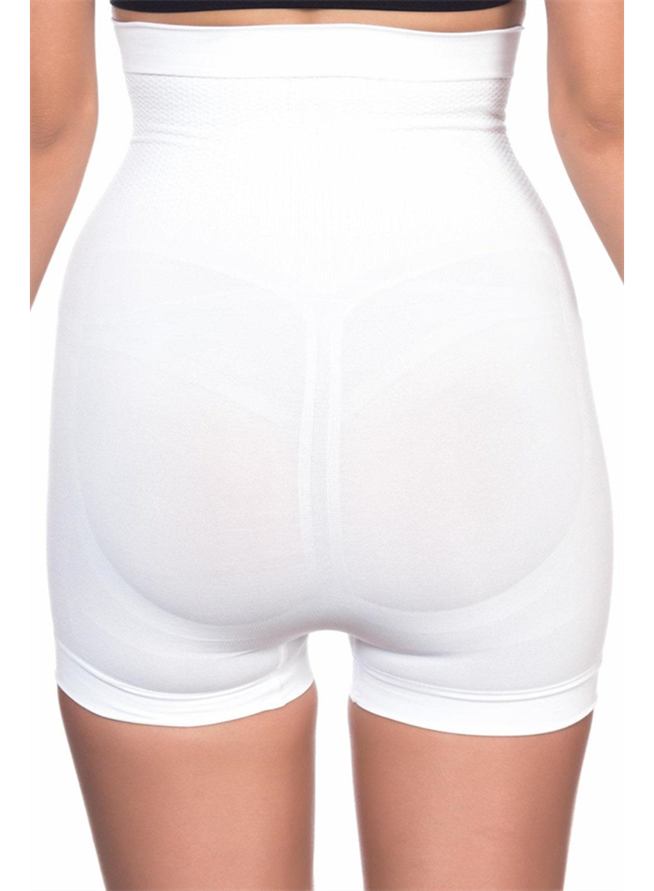Beyaz MI Emay 2055 Yüksek Bel Masajlı Boxer Korse