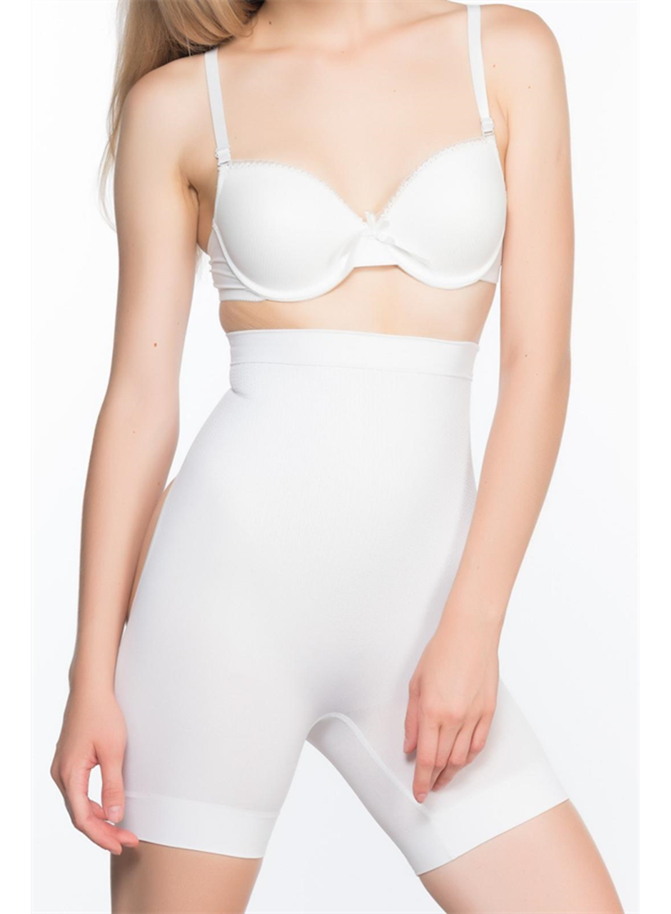 Beyaz MI Emay 2032 Popo Açık Masajlı Boxer Korse
