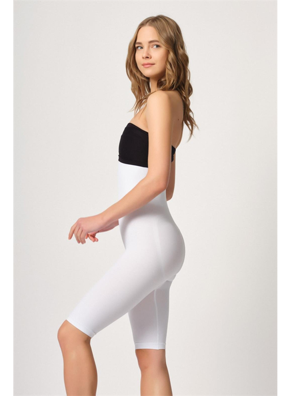 Beyaz MI Emay 2044 Yüksek Bel Double Uzun Paçalı Korse