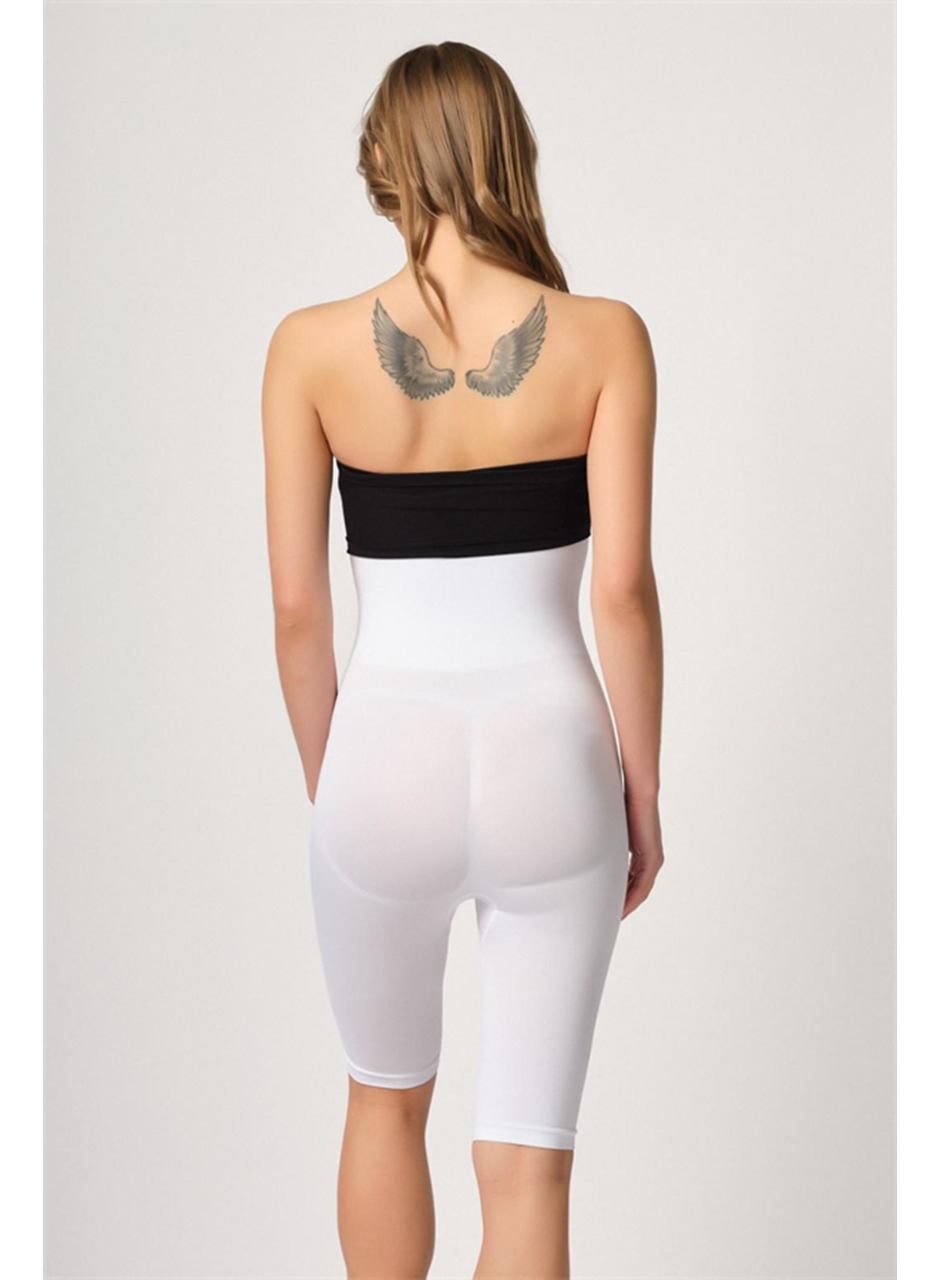 Beyaz MI Emay 2044 Yüksek Bel Double Uzun Paçalı Korse