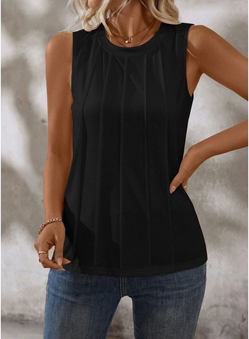 Kadın Askılı Bisiklet Yaka Nervurlu Viskon Bluz