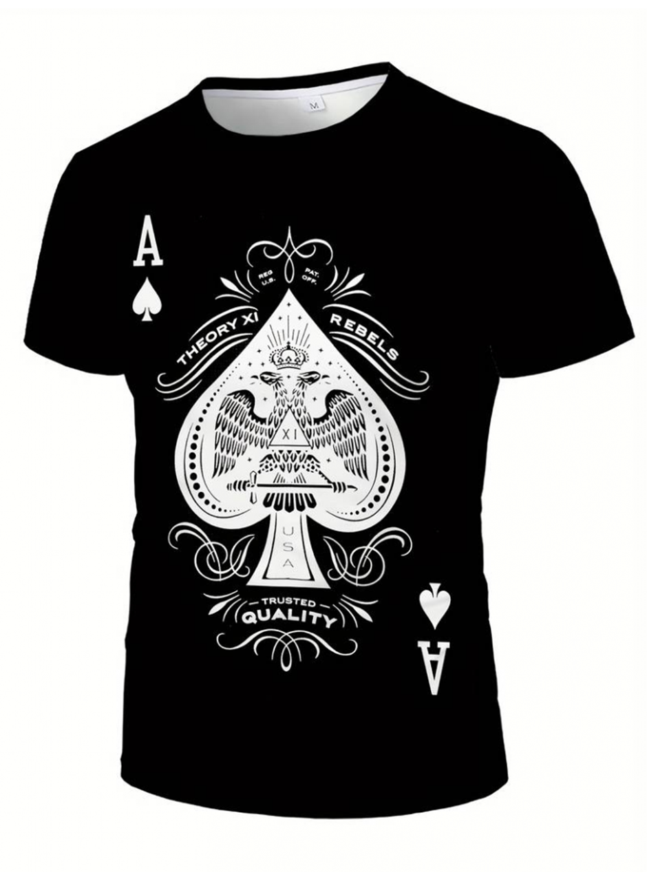 Erkekkısa Kollu Yuvarlak Yaka Desenli Viskon T-shirt