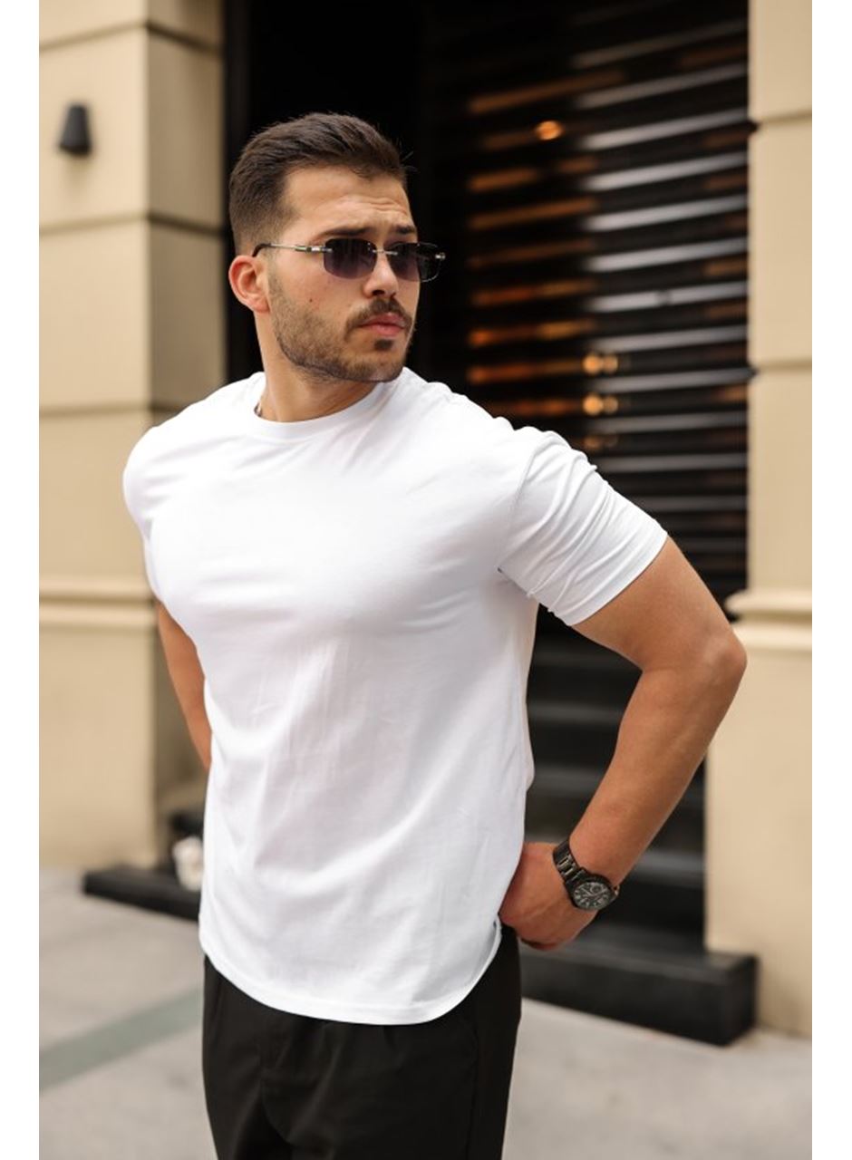 Erkek Kolları Dar Kesim Rahat Kalıp Basic Tişört
