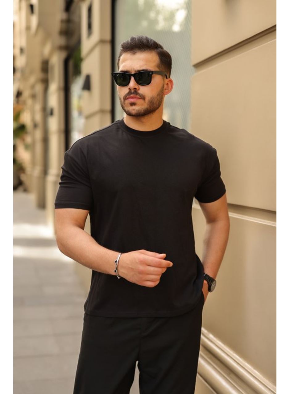 Erkek Kolları Dar Kesim Rahat Kalıp Basic Tişört