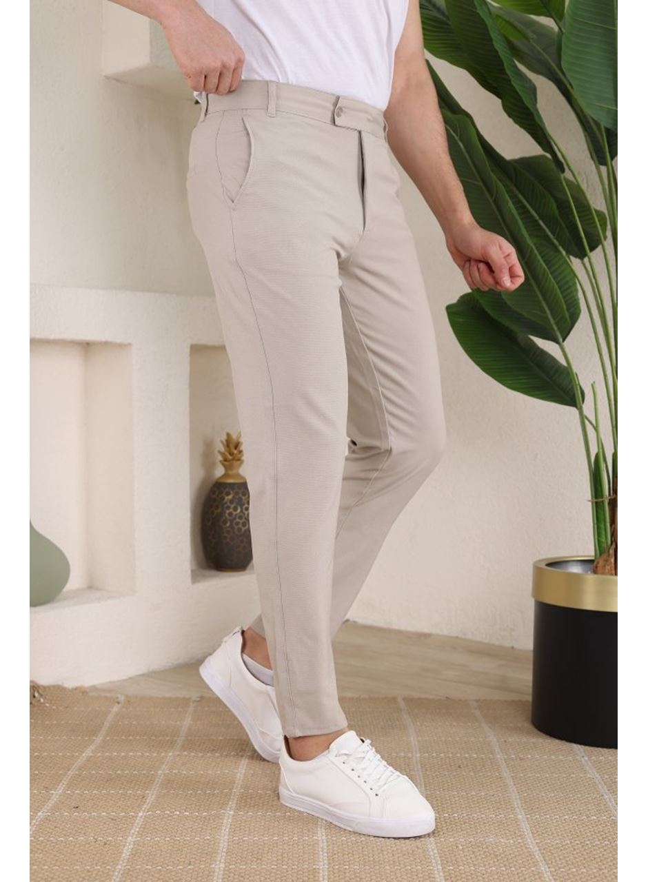Erkek Slim Fit Dilli Kumaş Pantolon