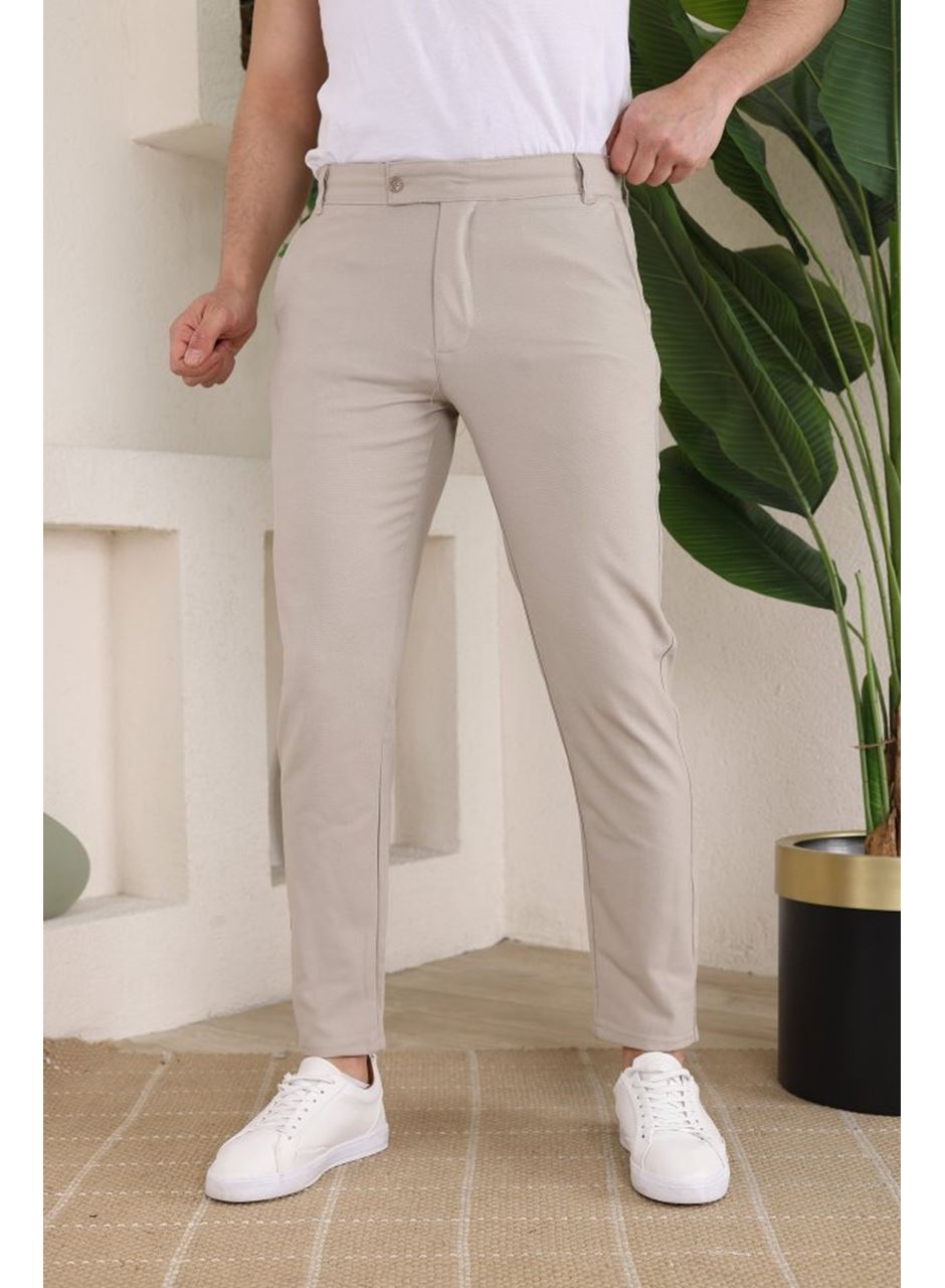 Erkek Slim Fit Dilli Kumaş Pantolon