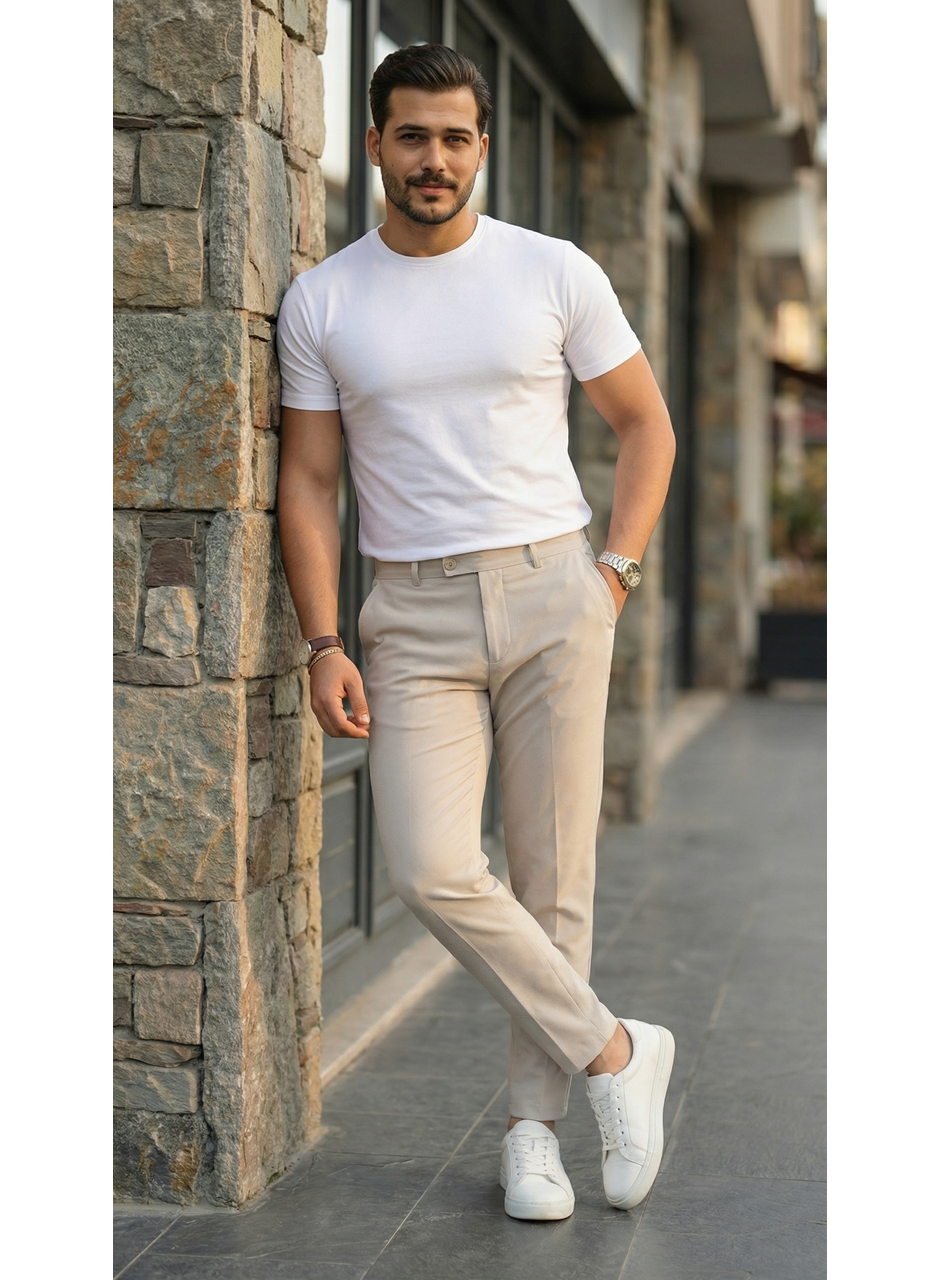 Erkek Slim Fit Dilli Kumaş Pantolon