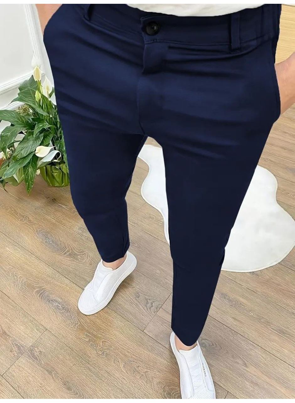 Erkek Cepli Slimfit Atlas Pantolon