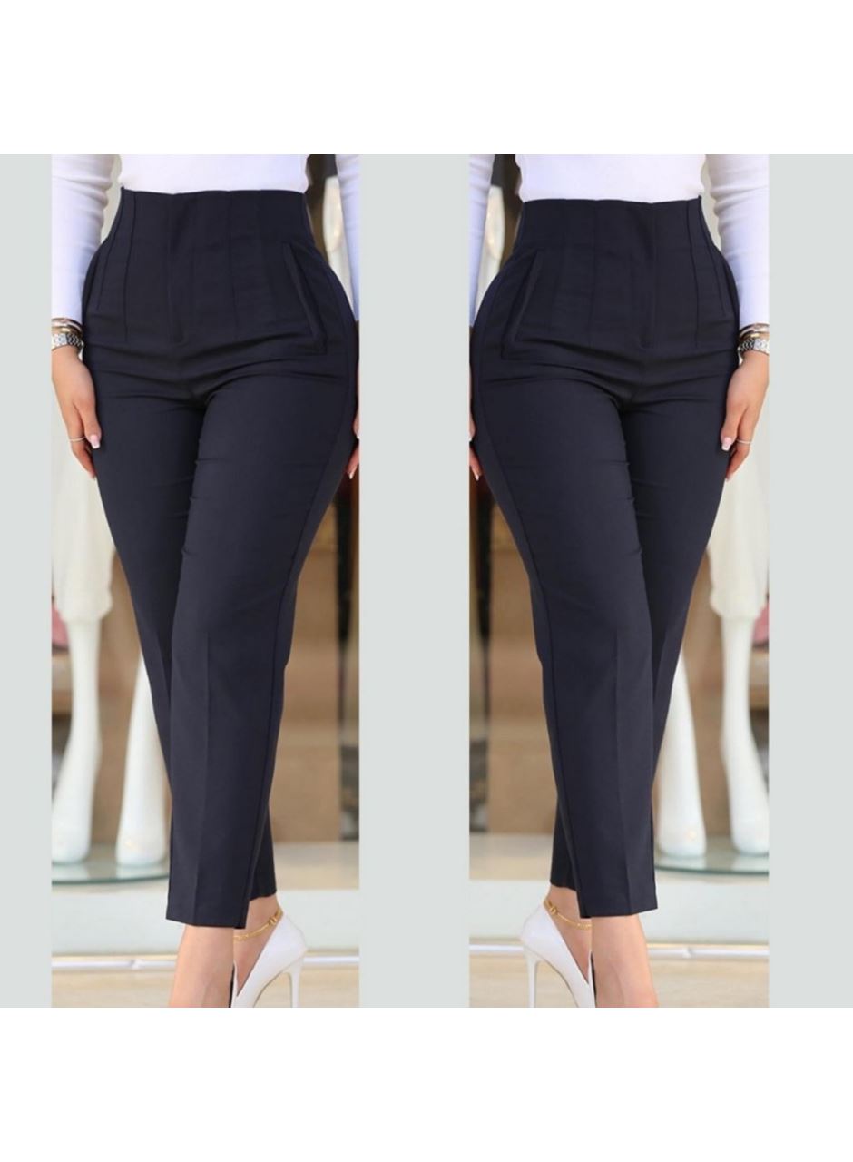 Kadın üste Oturan Paçası Bilek üzerinde Biten Krep Kumaş Kumaş Pantolon 36 (S) - 50 (5XL)
