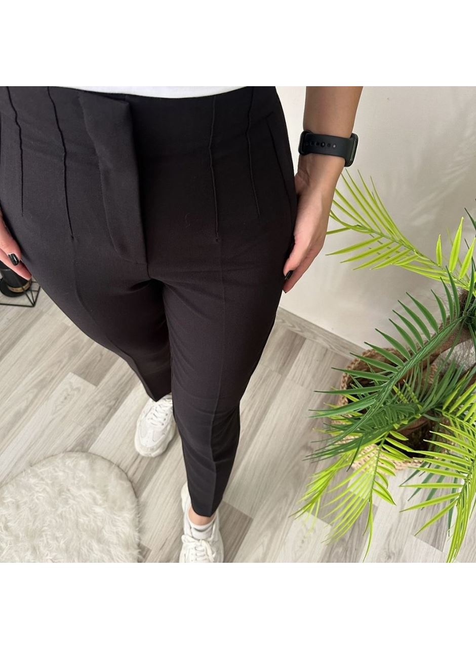 Kadın üste Oturan Paçası Bilek üzerinde Biten Krep Kumaş Kumaş Pantolon 36 (S) - 50 (5XL)