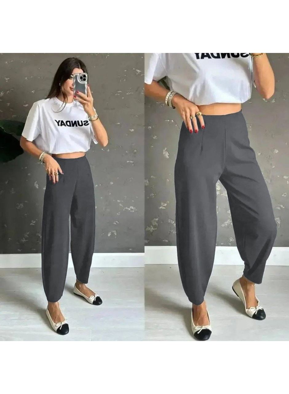 Kadın Yüksek Bel Krep Pantolon