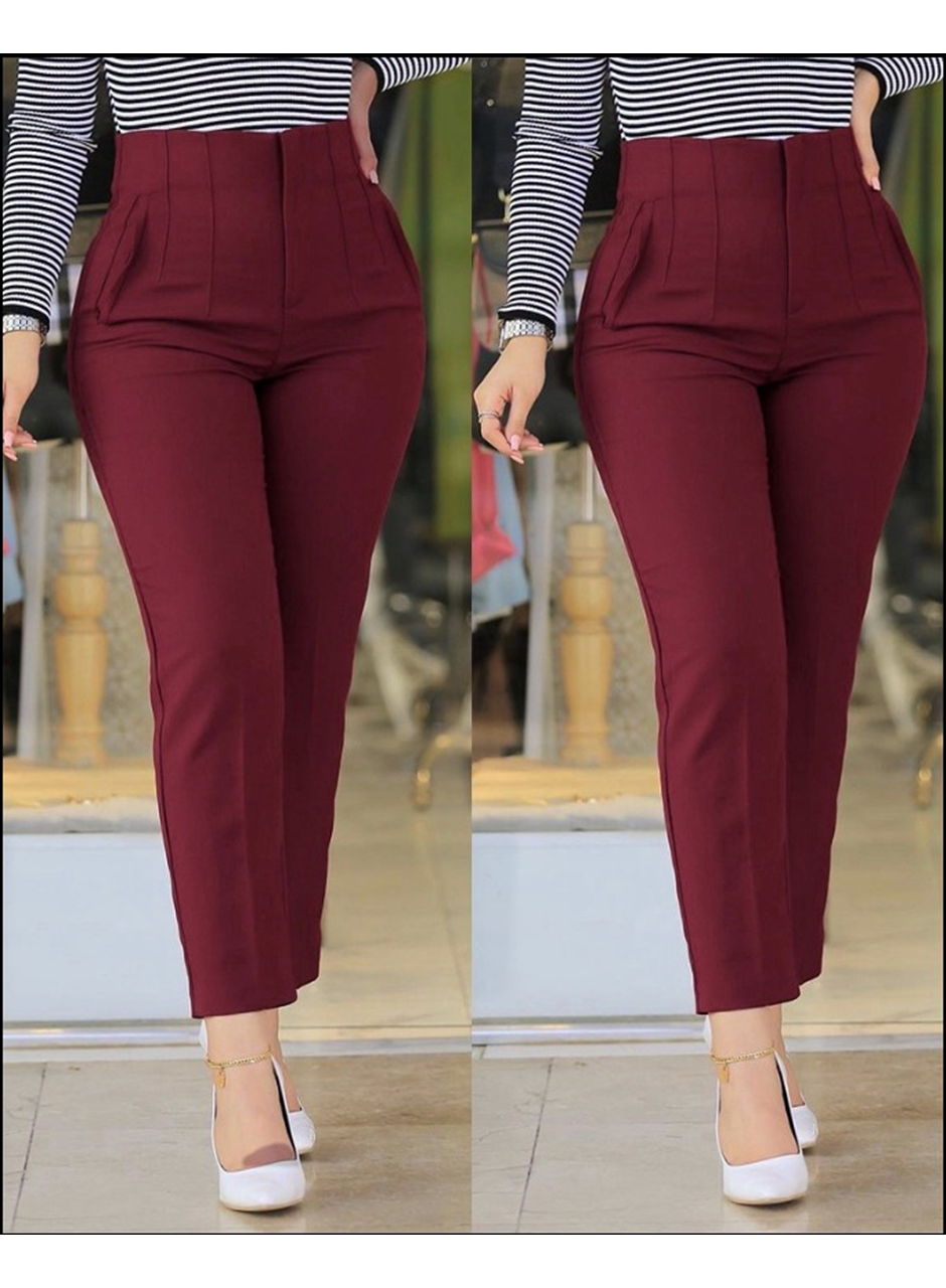 Kadın üste Oturan Paçası Bilek üzerinde Biten Atlas Kumaş Pantolon 36 (S) - 48 (4XL)