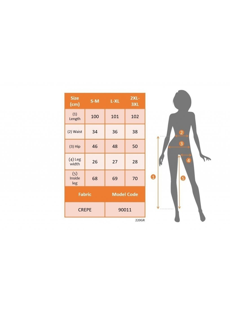 Kadın üste Oturan Paçası Bilek üzerinde Biten Atlas Kumaş Pantolon 36 (S) - 48 (4XL)