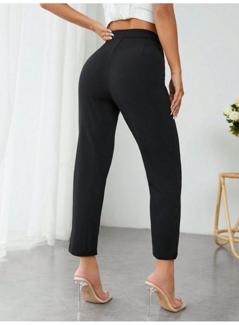Kadın Yüksek Bel Cep Detaylı Scuba Dalgıç Pantolon