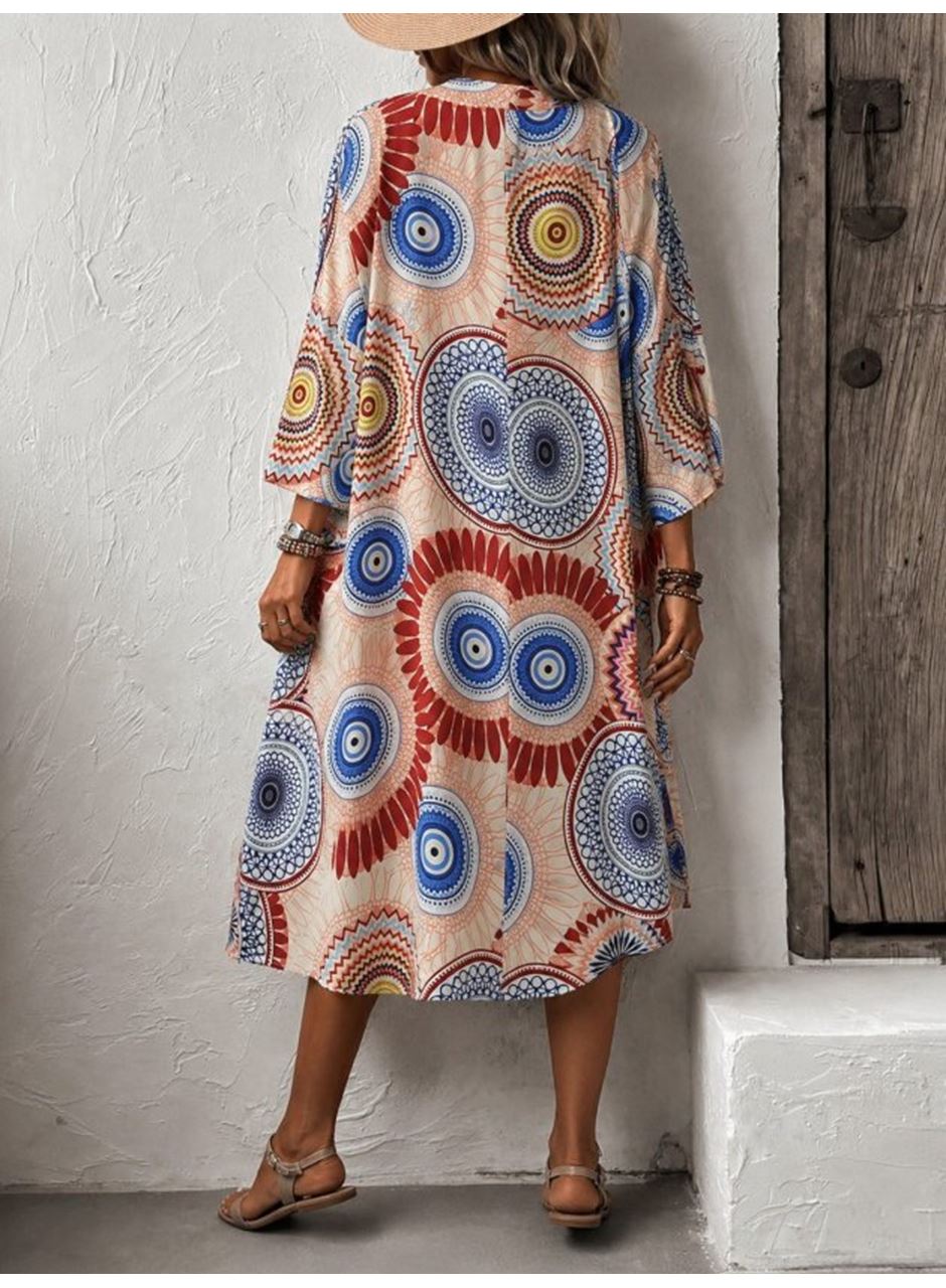 Kadın Kısa Kollu önü Açık Belden Kuşaklı Uzun Kimono