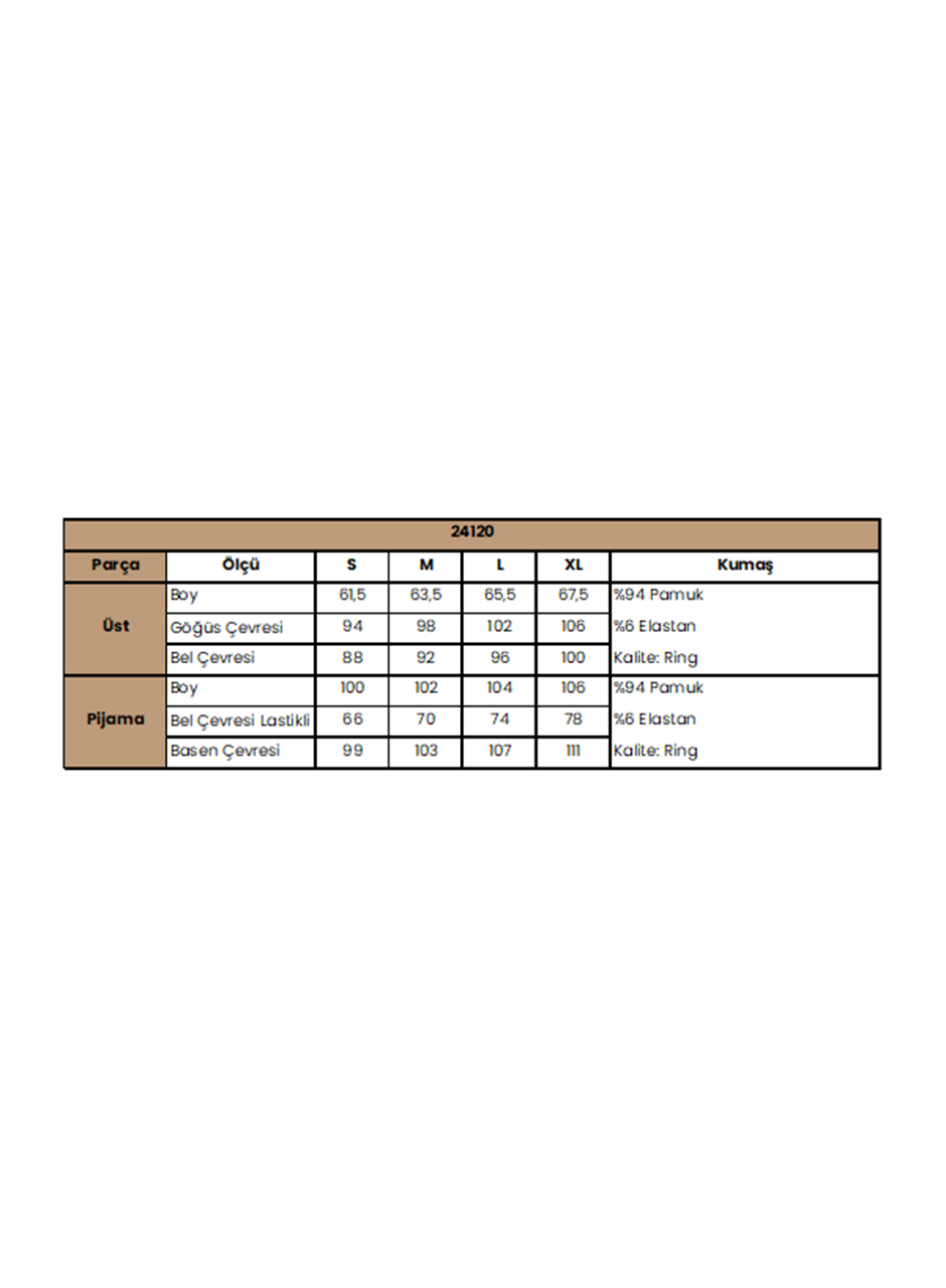 Desenli ve Baskılı "Yoga Sport" Pijama Takımı