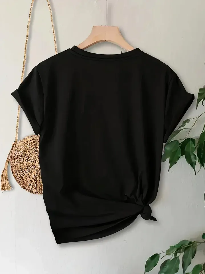Anneler Günü Hediye Anne Temalı Baskılı Oversize Bisiklet Yaka T-shirt - Siyah