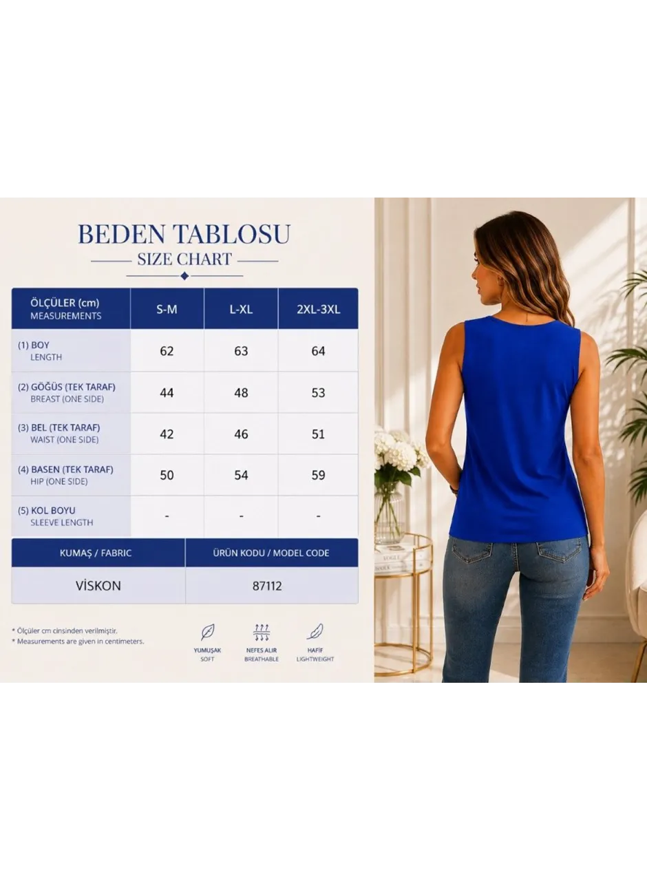 Kadın Askılı V Yaka Kuş Gözü Detaylı Viskon Bluz