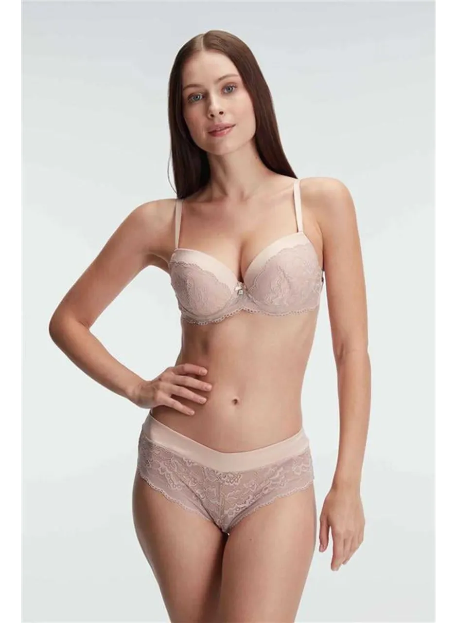 Anıl 4834 Destekli Balenli Kaplı Dantel Detaylı Sütyen Slip İç Çamaşırı Takımı