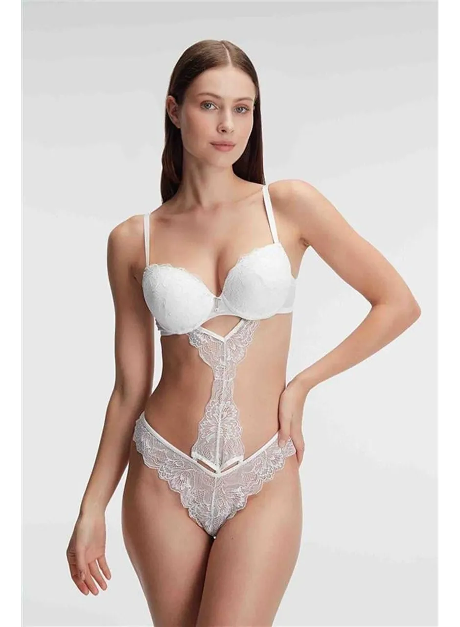 Anıl 4840 Fantezi Destekli Balenli Kaplı Dantel Detaylı Sütyen Slip İç Çamaşırı Takımı