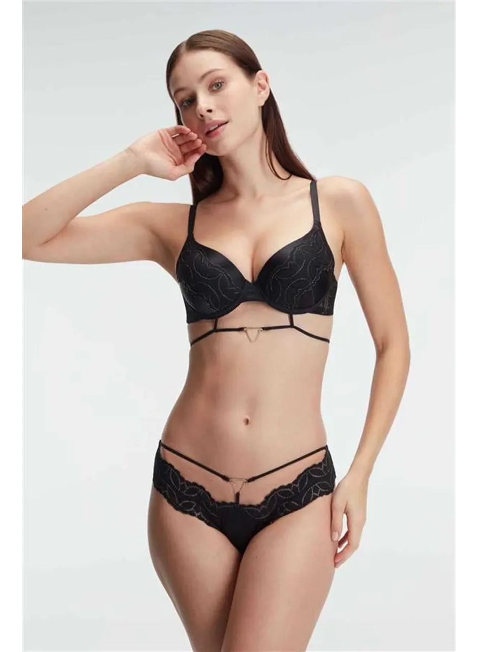 Anıl 4842 Destekli Balenli Kaplı Dantel Detaylı Sütyen Slip İç Çamaşırı Takımı