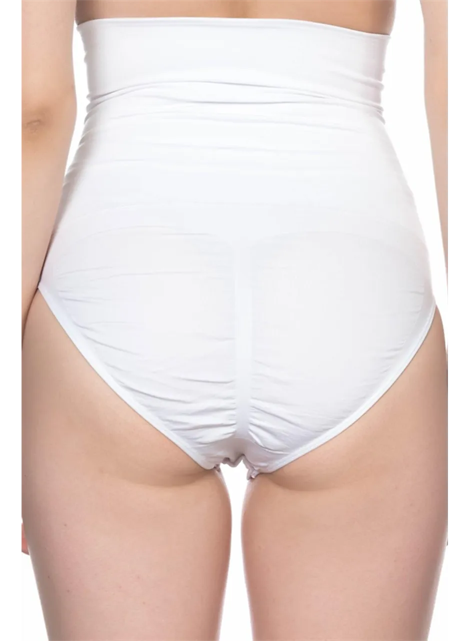 Beyaz Double Yüksek Bel Çıtçıtlı  Slip Korse