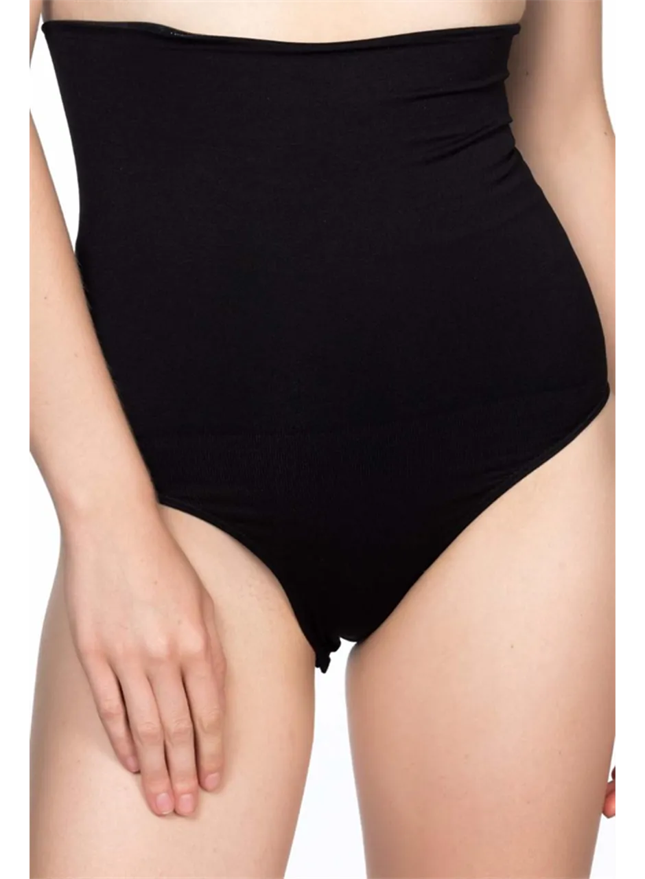 Siyah Double Yüksek Bel Çıtçıtlı  Slip Korse