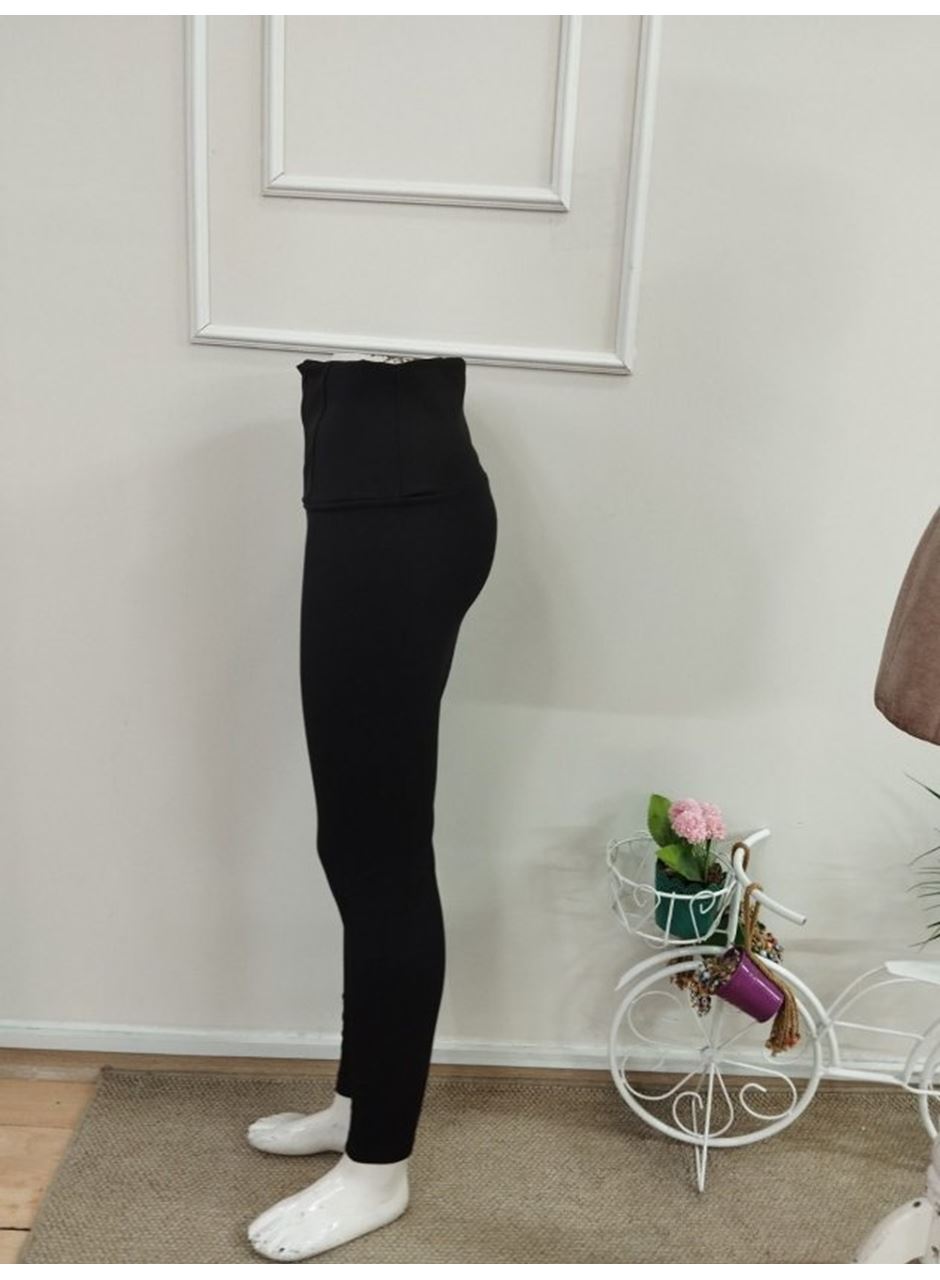Kadın Yüksek Bel Belden Korseli Kanca Detaylı şardonlu Dalgıç Tayt