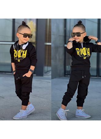 60107 RICH KAPÜŞONLU TAKIM SİYAH