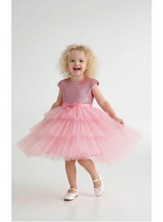 KIZ ÇOCUK PULLU TÜLLÜ ELBİSE