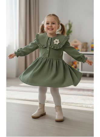 6589 KIZ ÇOCUK FİTİLLİ ELBİSE