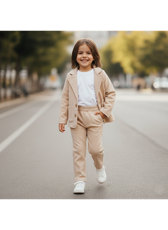 446780 MÜSLİN GABARDİN ERKEK TAKIM 5Y,6Y,7Y,8Y Krem