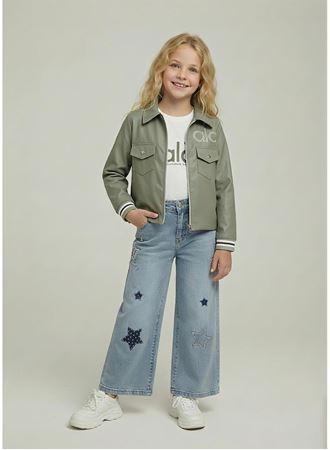 447462 ALO YILDIZLI DESENLİ3 LÜ KIZ TAKIM YŞL