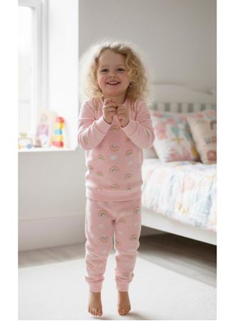 3567 KIZ ÇOCUK GÖKKUŞAĞI B.YAKA PİJAMA