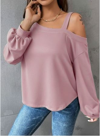 Kadın Uzun Kollu Tek Omuz Askı Detay Salaş Dalgıç Bluz