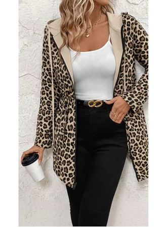 Kadın Uzun Kollu Kapşonlu çift Taraflı Cepli Bağcıklı Fermuarlı Viskon Iki Iplik Ceket