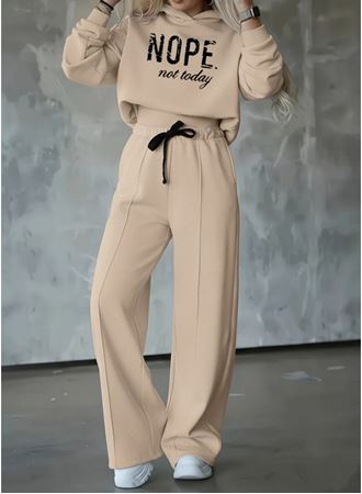 Kadın Uzun Kollu Nope Baskılı Beli Ribanalı Ikili Takım