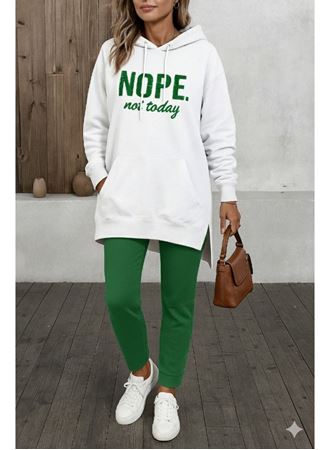 Kadın Uzun Kollu Kapşonlu Bağcıklı Viskon Iki Iplik Sweat