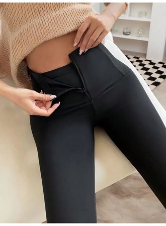 Kadın Yüksek Bel önden Fermuarlı Dalgıç Tayt