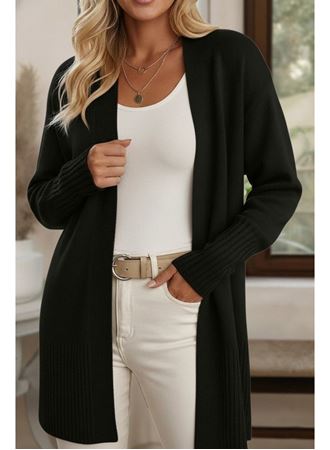 Kadın Uzun Kollu önü Açık Triko Hırka