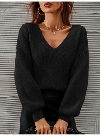 Kadın Uzun Kollu V Yakalı Triko Bluz