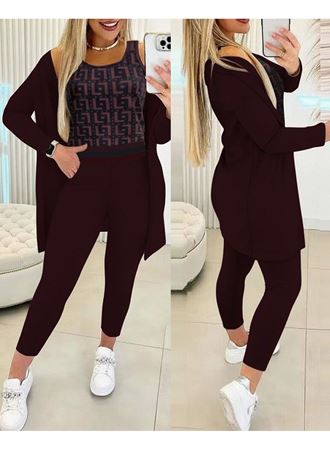 Kadın Uzun Kollu Krep üçlü Takım