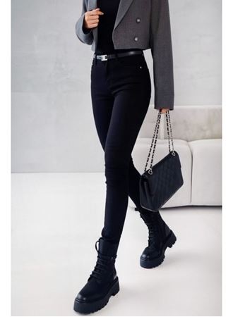 Kadın Yüksek Bel Cepli Kemersiz Kot Pantolon